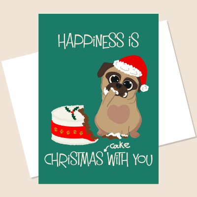 Happiness Is Christmas With You Greeting Card
