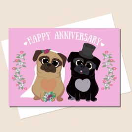 Pug Anniversary Card