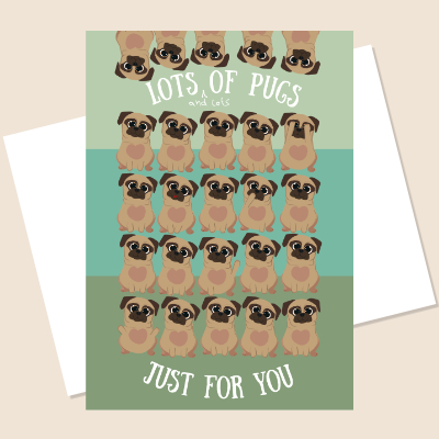 Lots of Pugs Greeting Card