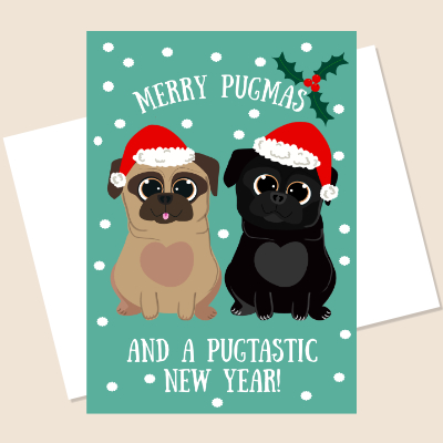 Merry Pugmas Greeting Card