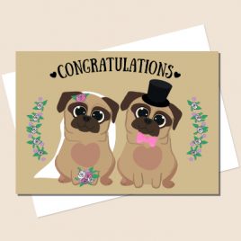 Pug Wedding Card