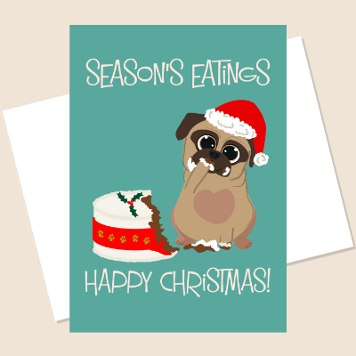 Seasons Eatings Christmas Card